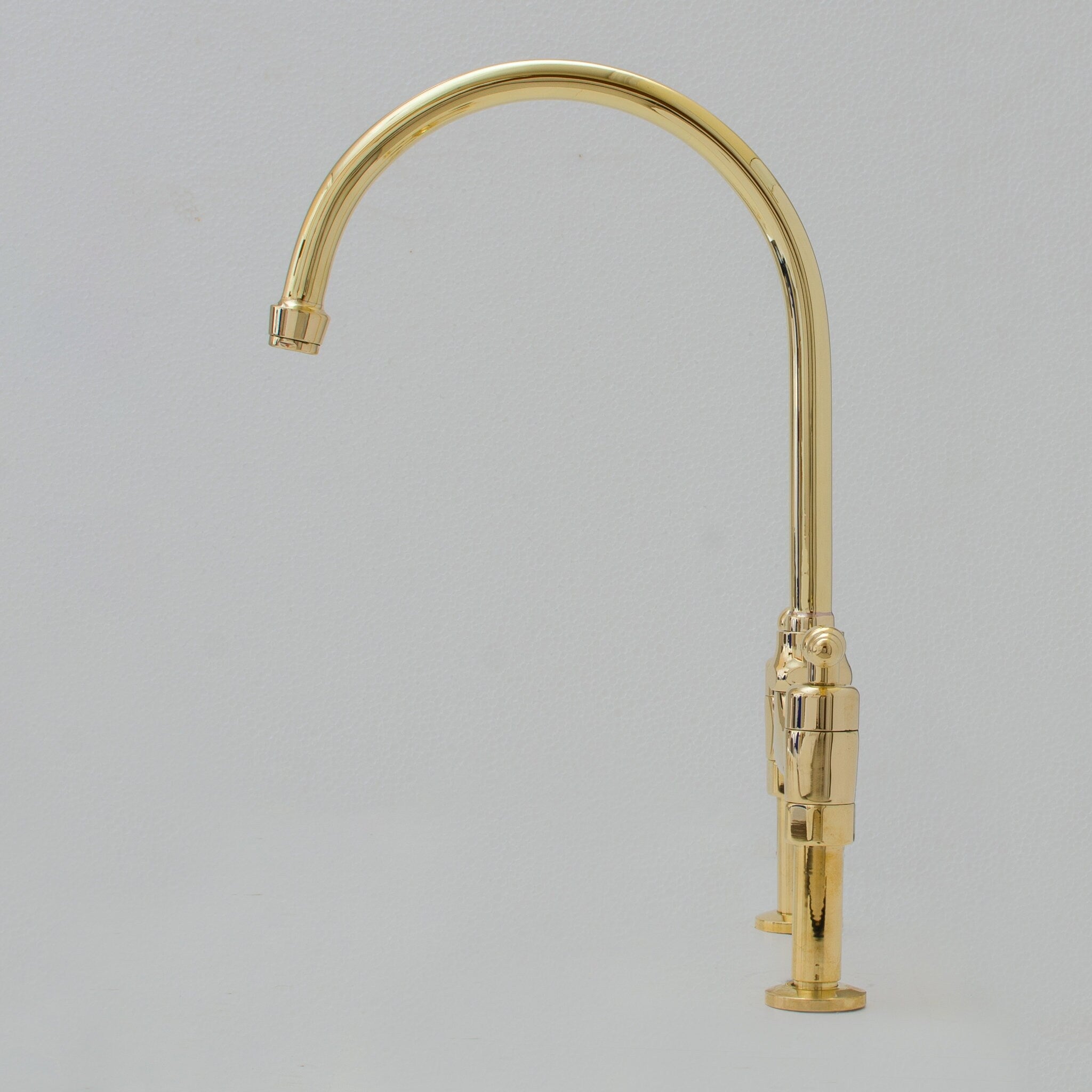 Vintage 8" Unlacquered Brass Bridge faucet, Kitchen Sink Faucet, Lever Handles
