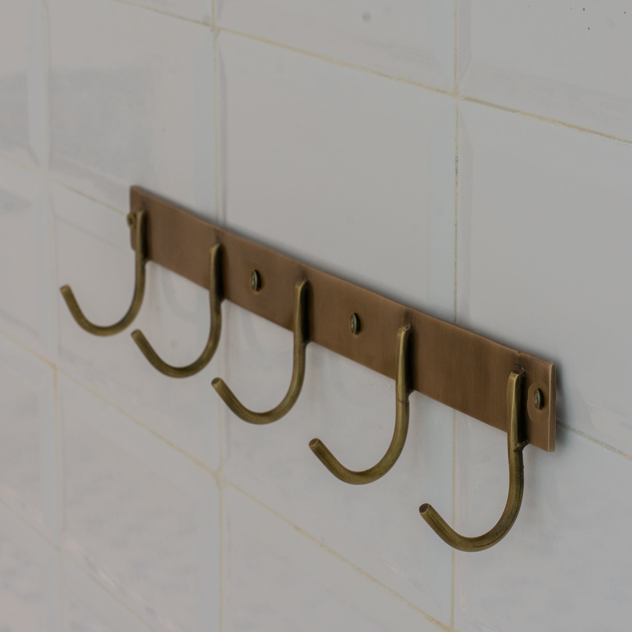 Vintage Brass Hooks Rail | Coat Rack Hooks - Insideast