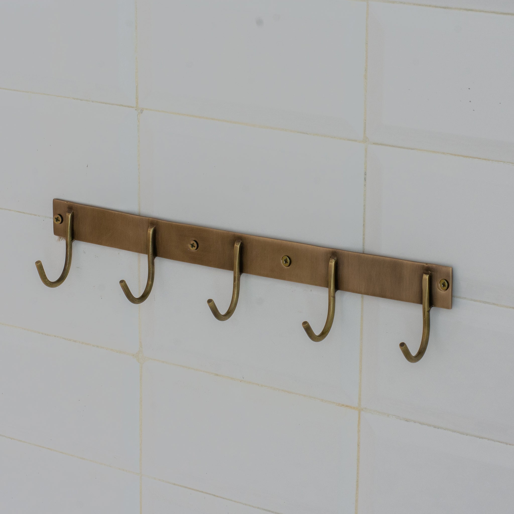 Vintage Brass Hooks Rail | Coat Rack Hooks - Insideast