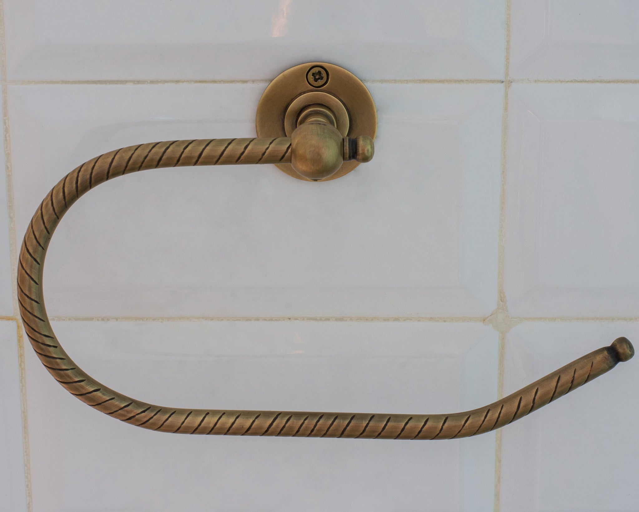 Vintage Brass Towel Holder, Towel Ring Hanger, Wall Mount Bathroom Ring Holder, Hand Engraved Ring For Towels - Insideast