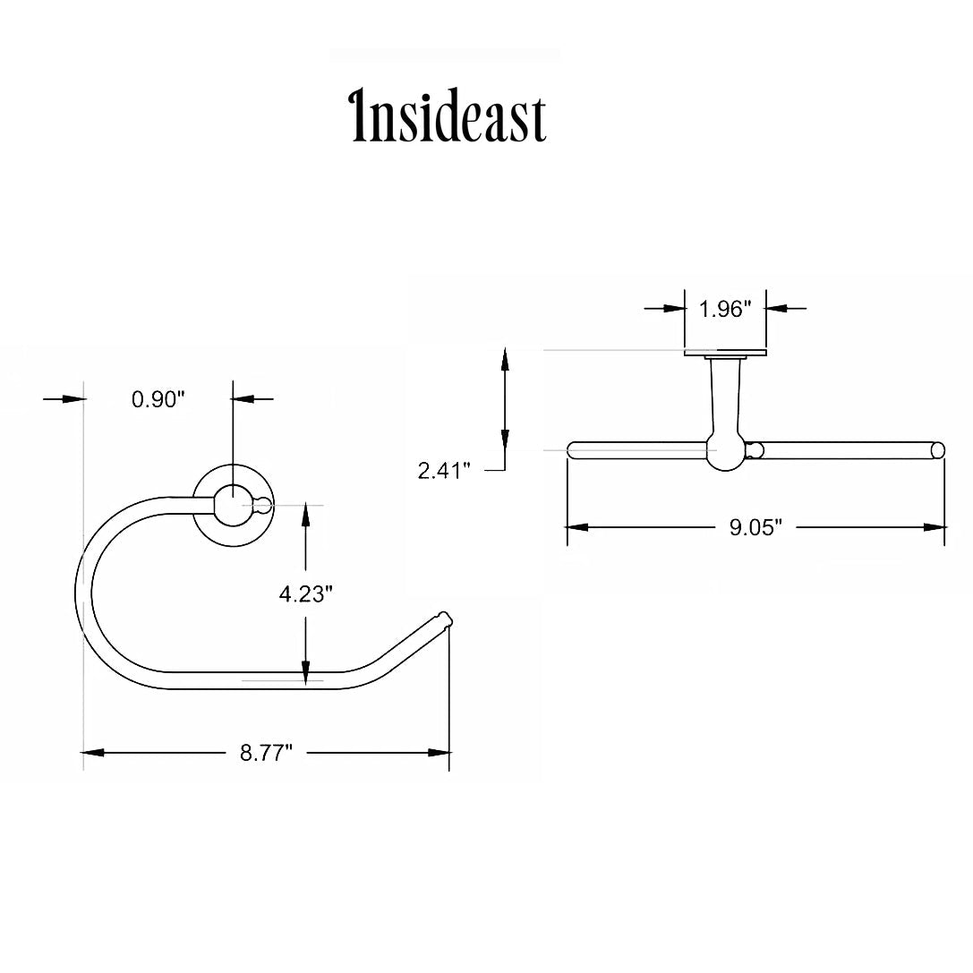Vintage Brass Towel Holder, Towel Ring Hanger, Wall Mount Bathroom Ring Holder, Hand Engraved Ring For Towels - Insideast