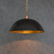 Vintage Oiled Brass Dome Pendant – Hand - Hammered Brass Interior Hanging Light - Insideast