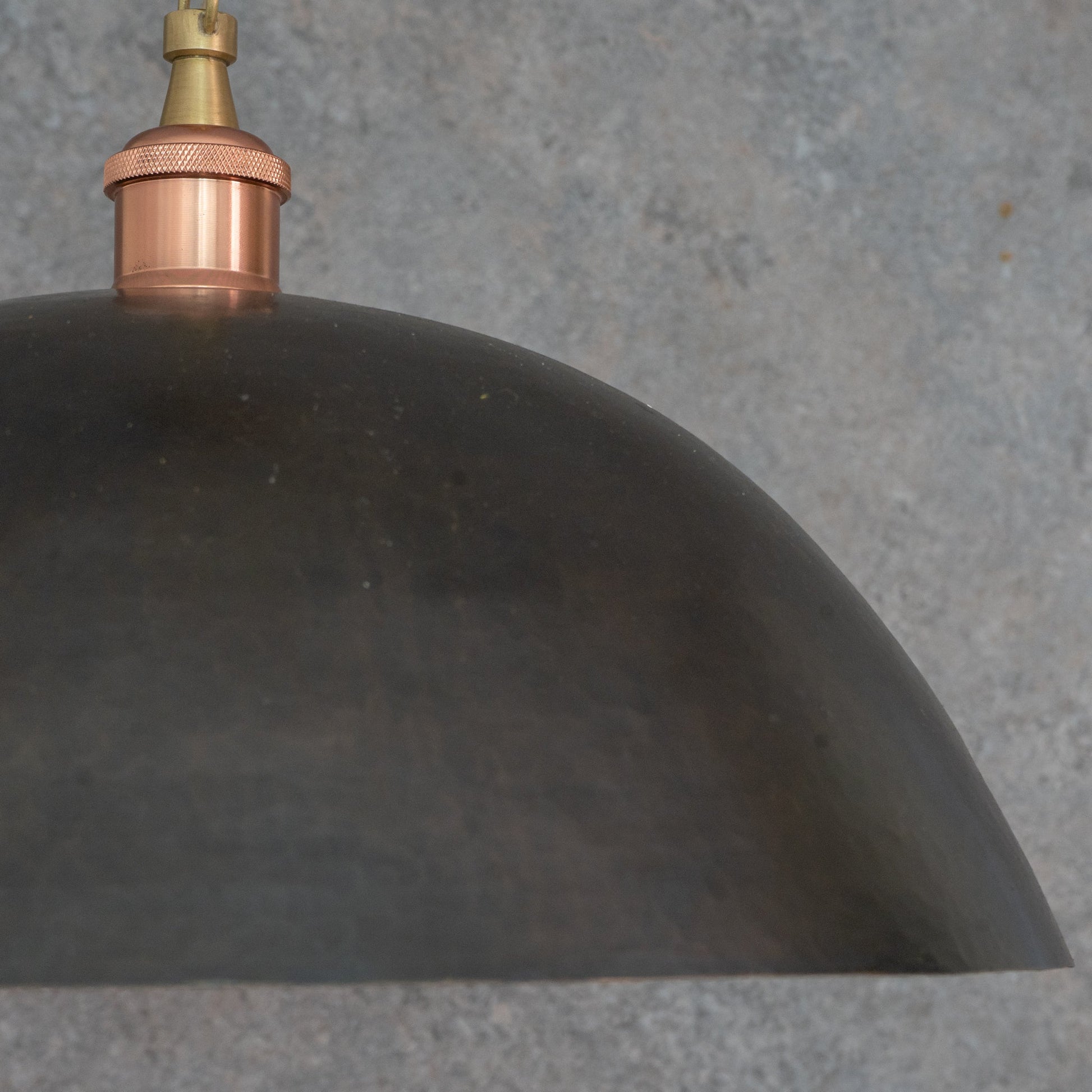 Vintage Oiled Brass Dome Pendant – Hand - Hammered Brass Interior Hanging Light - Insideast