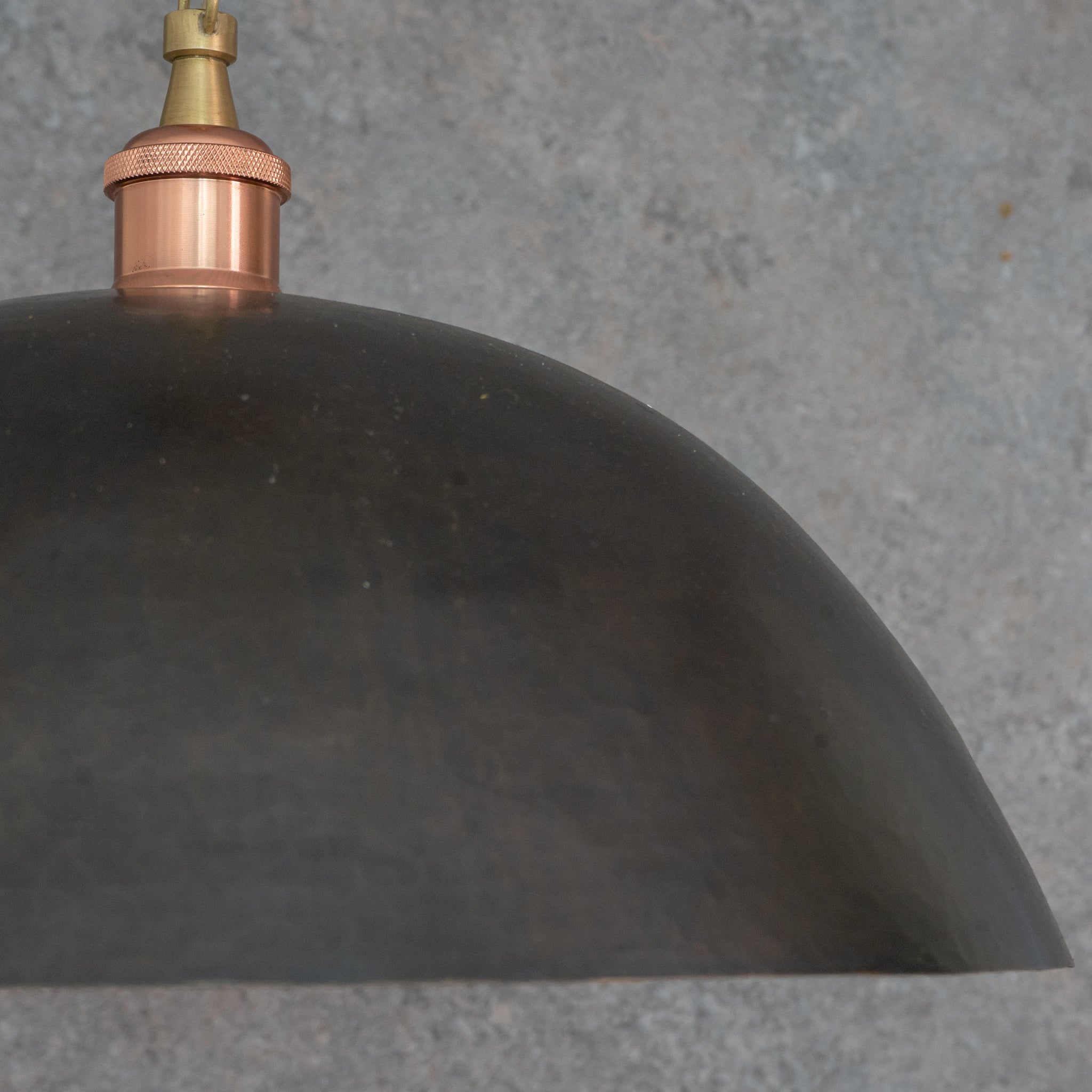 Vintage Oiled Brass Dome Pendant – Hand - Hammered Brass Interior Hanging Light - Insideast
