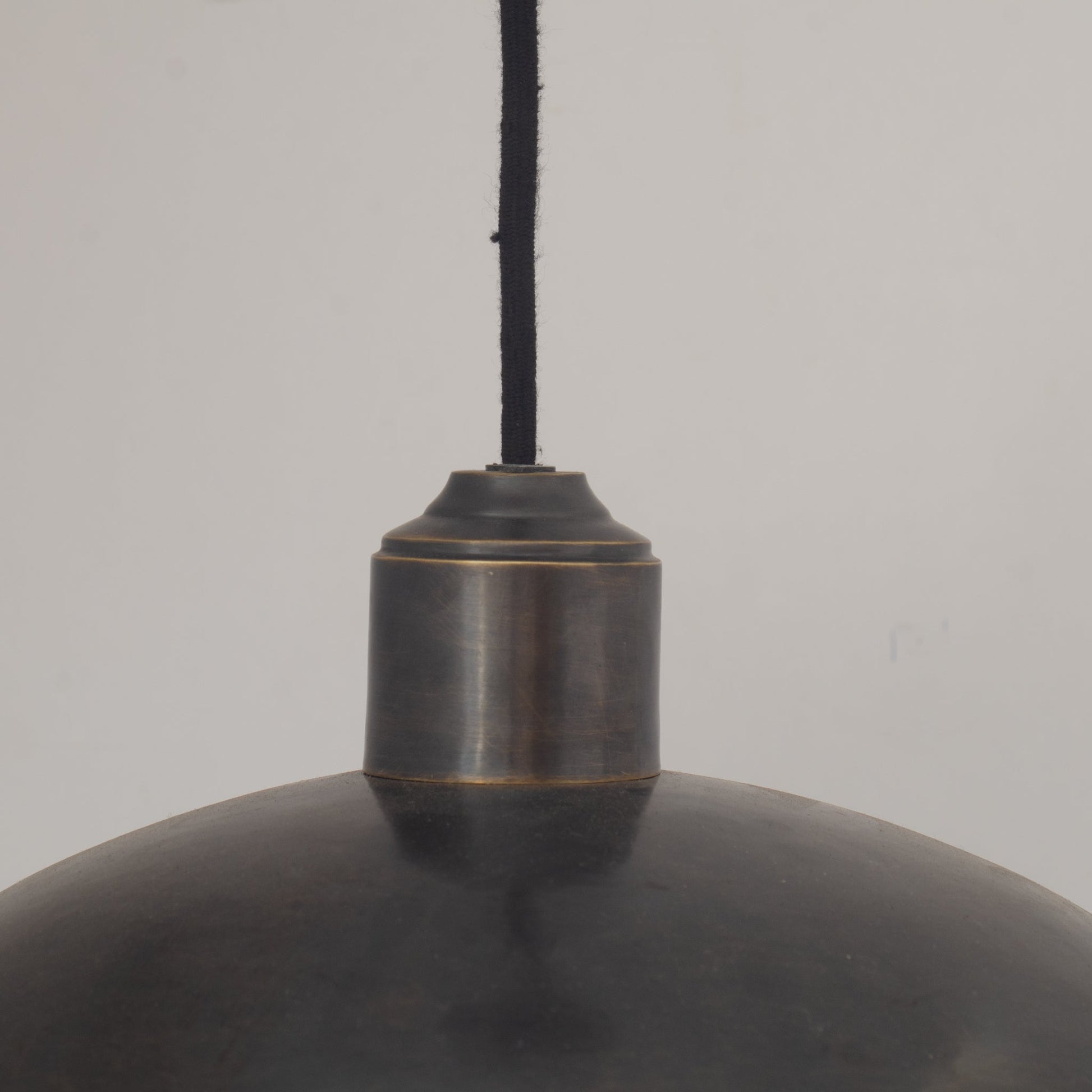 Vintage Solid Brass Pendant Light, Dome Ceiling Light, Oiled Finish - Insideast