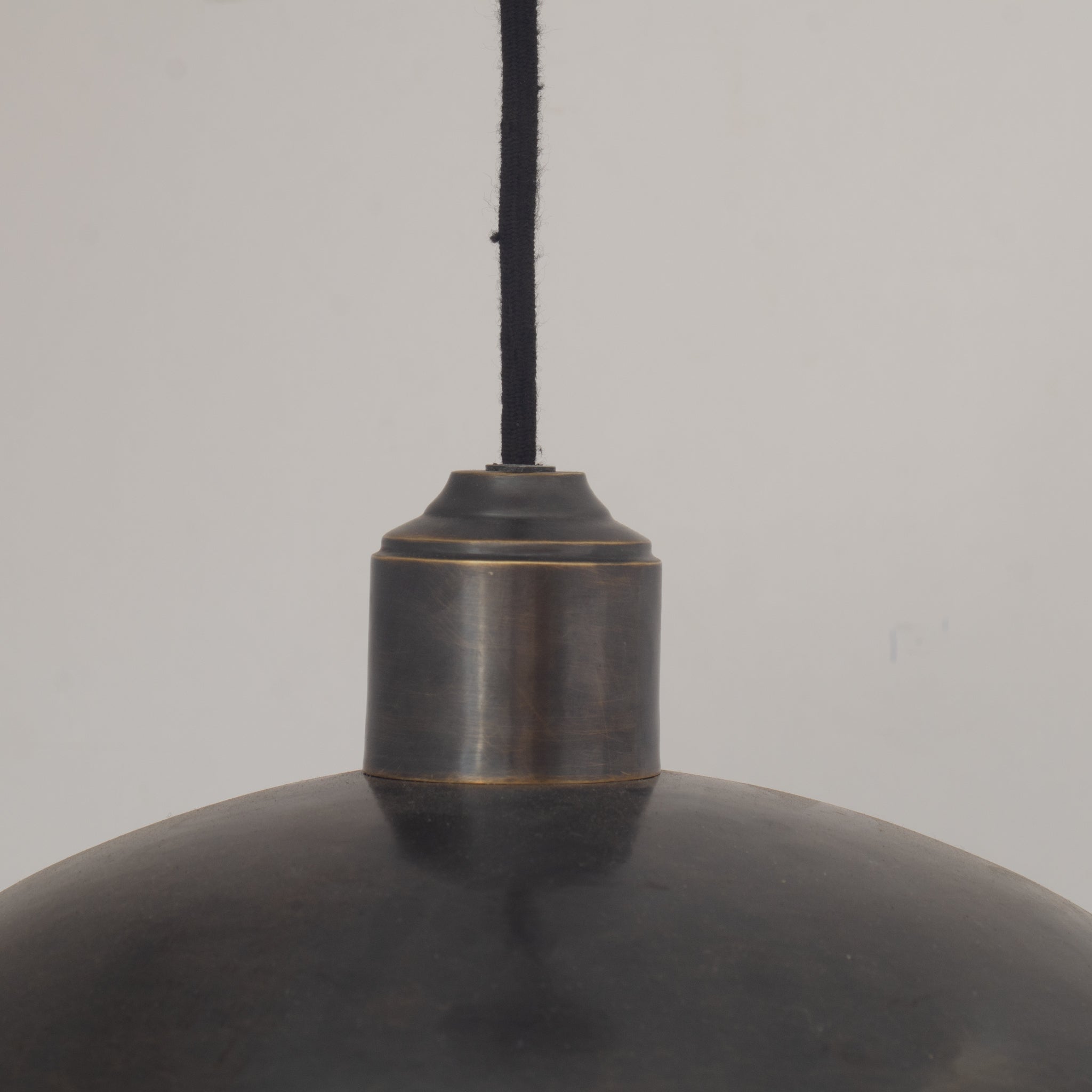 Vintage Solid Brass Pendant Light, Dome Ceiling Light, Oiled Finish - Insideast