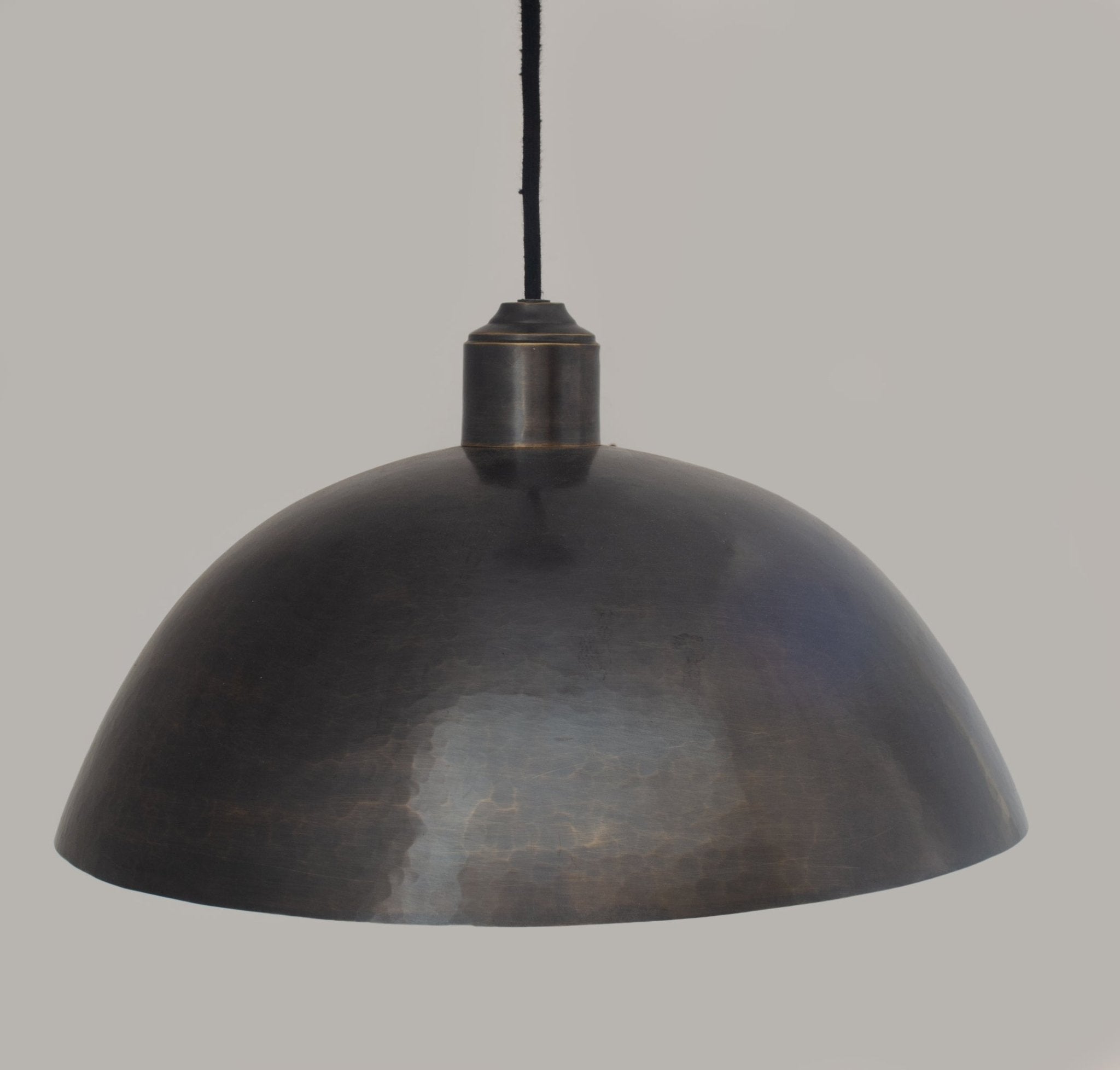 Vintage Solid Brass Pendant Light, Dome Ceiling Light, Oiled Finish - Insideast