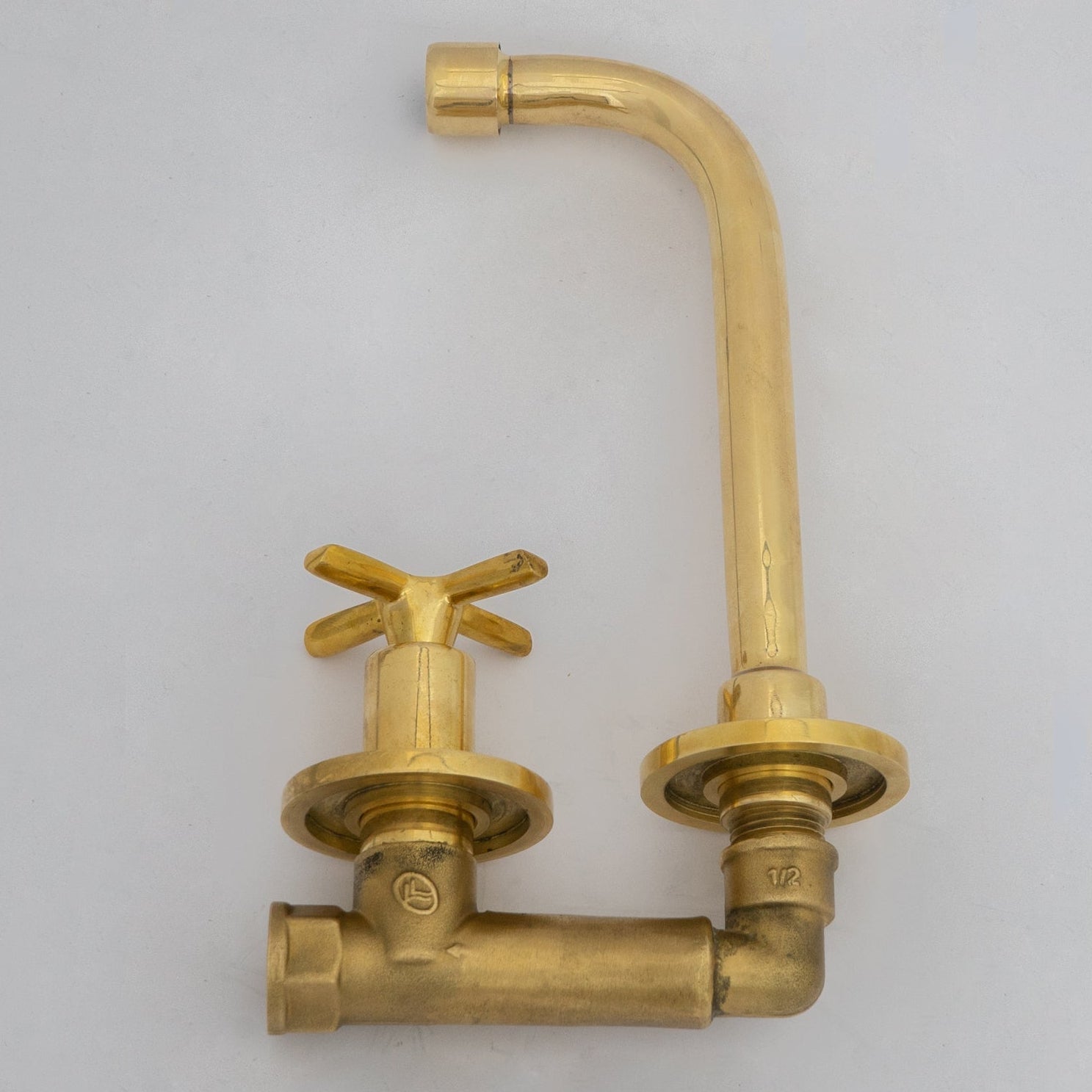 Wall Mount Cold Faucet, Unlacquered Brass Wall Mount Cold Water Tap - Insideast