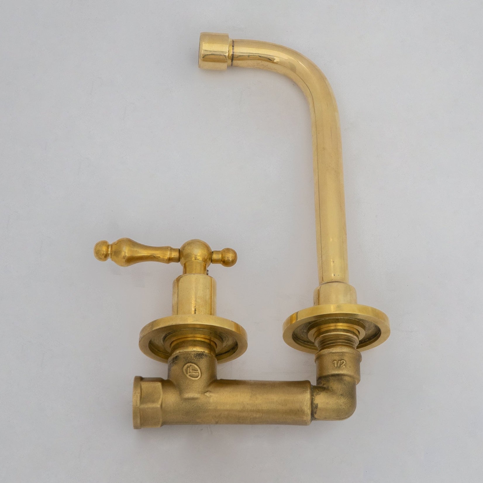 Wall Mount Cold Faucet, Unlacquered Brass Wall Mount Cold Water Tap - Insideast