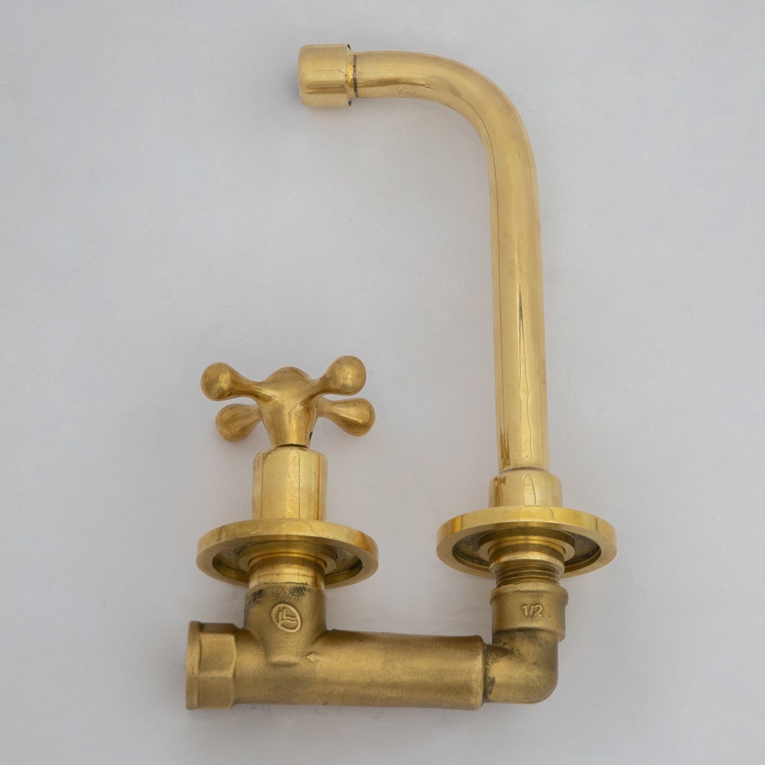 Wall Mount Cold Faucet, Unlacquered Brass Wall Mount Cold Water Tap - Insideast