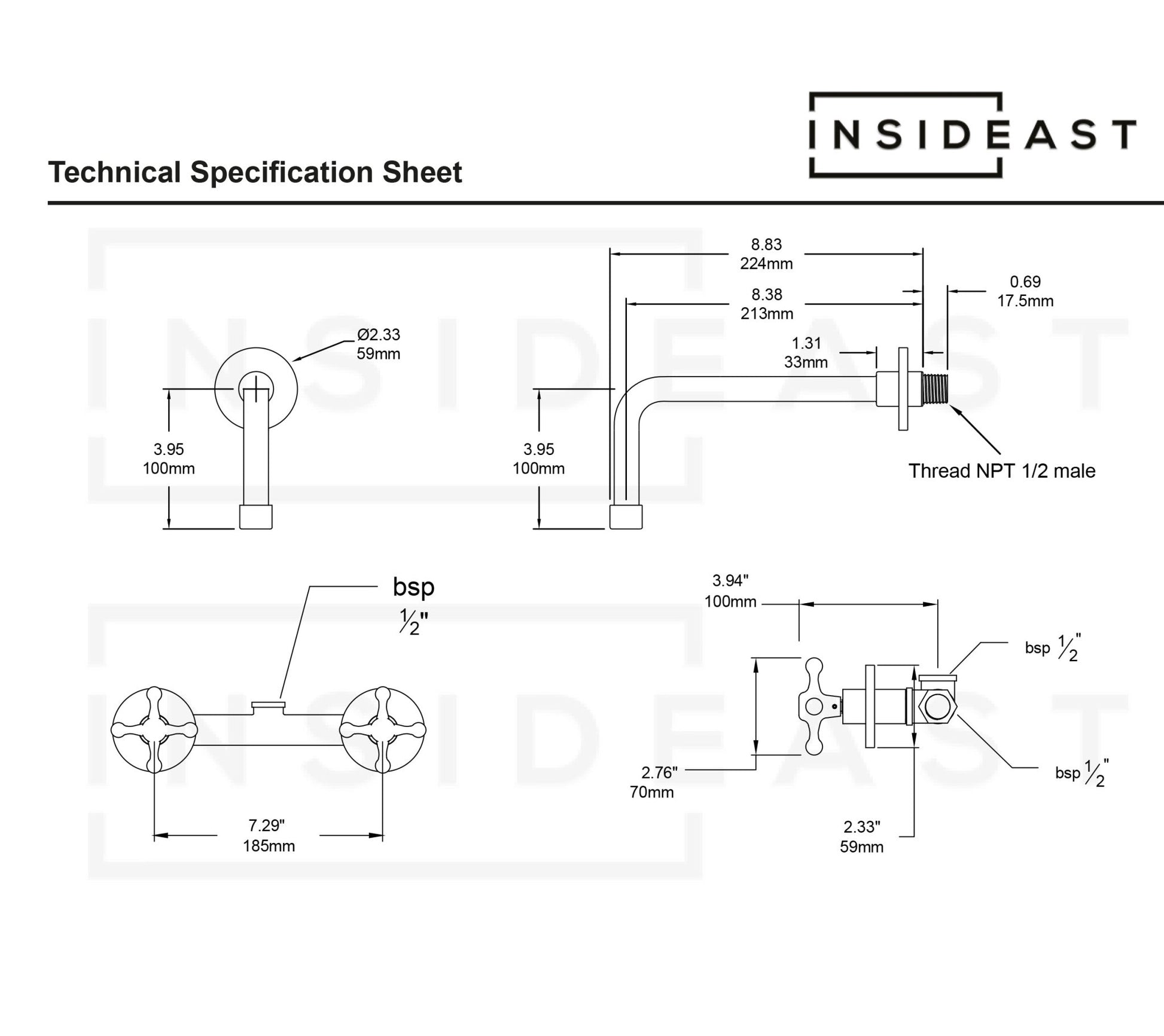 Wall Mounted Tub Filler – Bath Tub Filler - Insideast