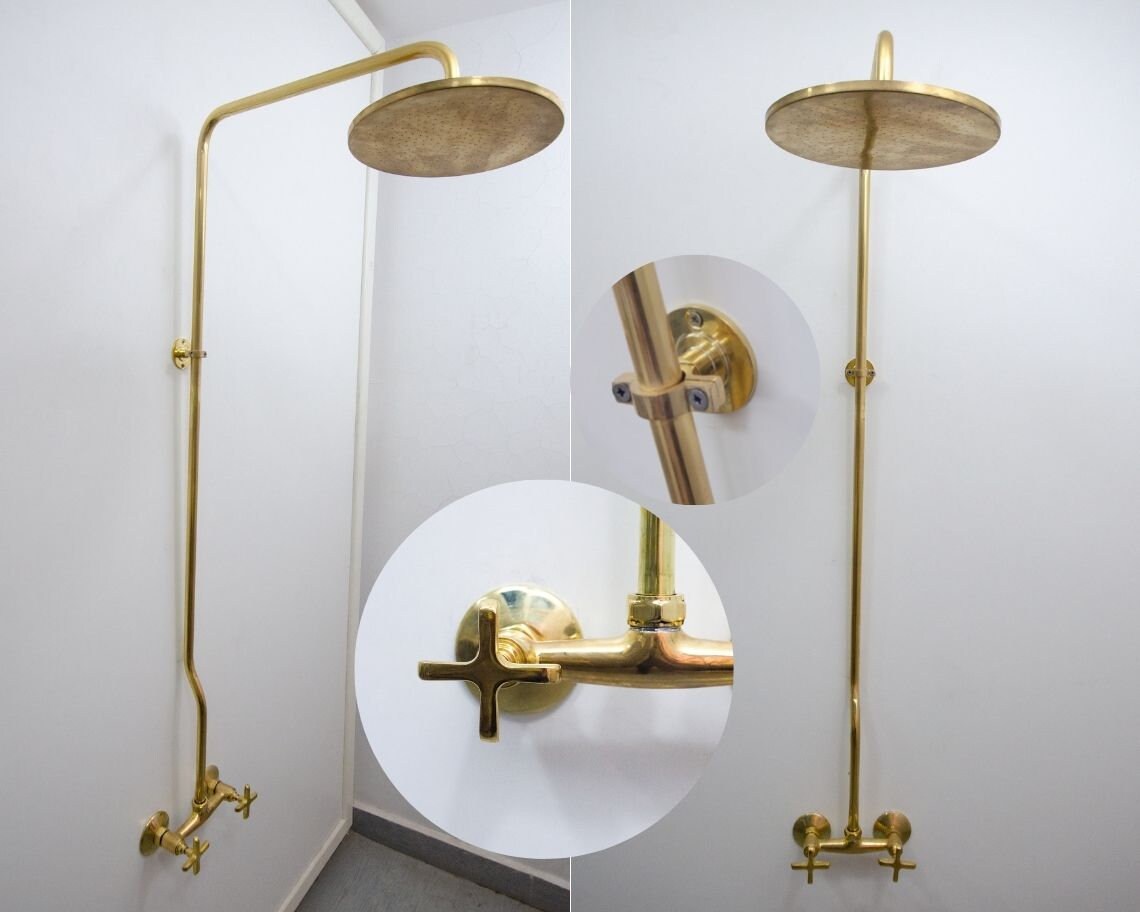 antique brass shower fixtures