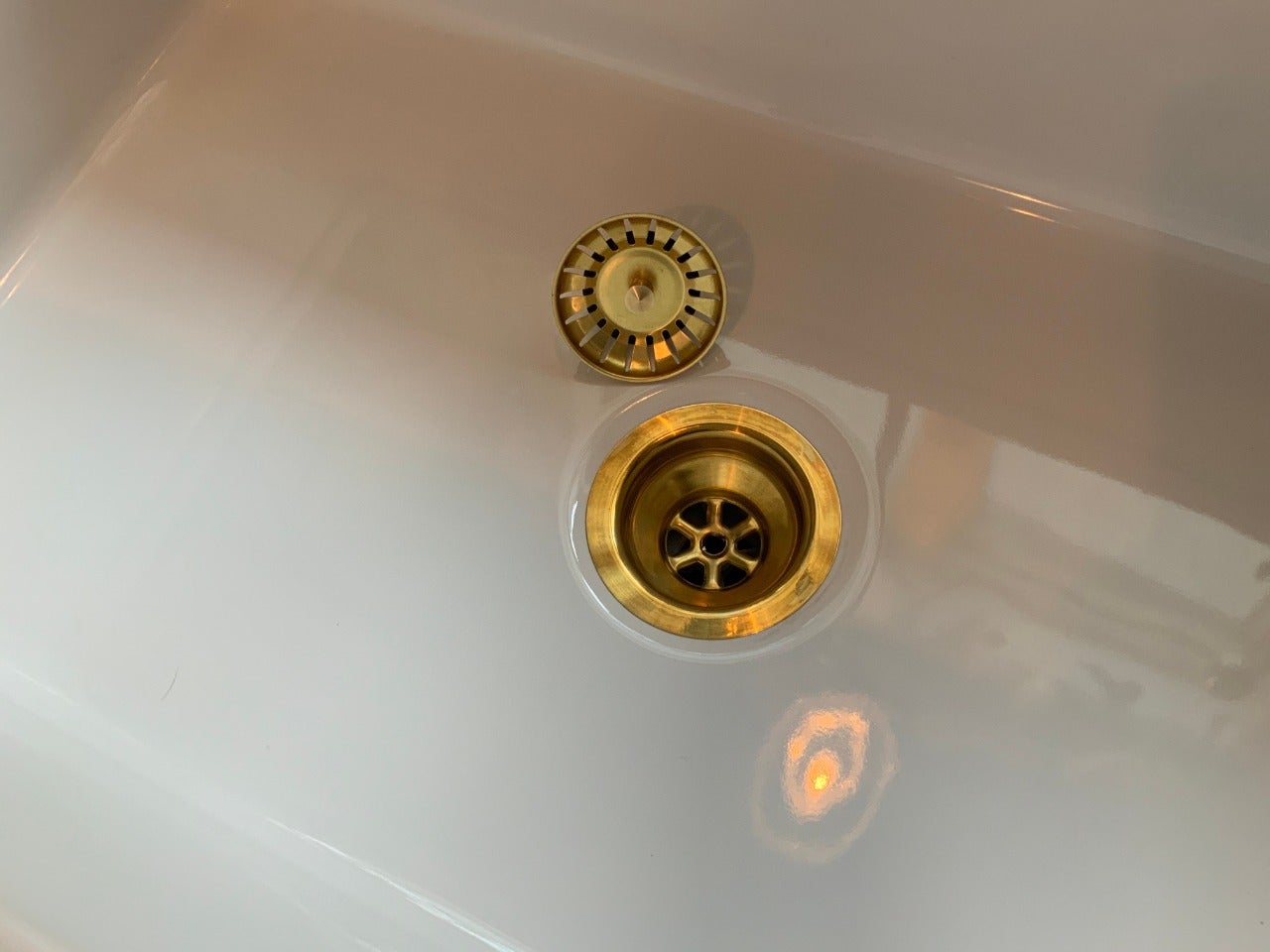 Authentic Brass Kitchen Sink Strainer, 3-1/2 inches Unlacquered Brass