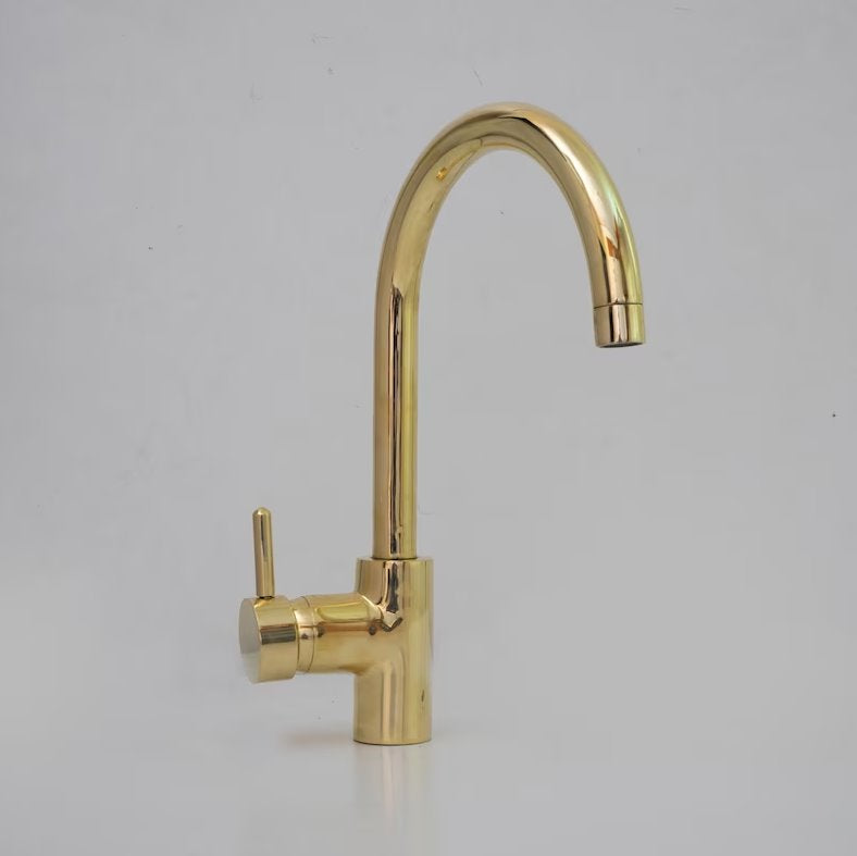Brass Kitchen Faucet - Unlacquered Brass Kitchen Faucet ISF20