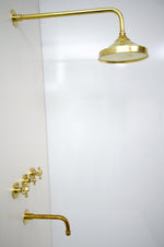 Load image into Gallery viewer, Antique Brass Shower Fixtures - Brass Shower Set 
