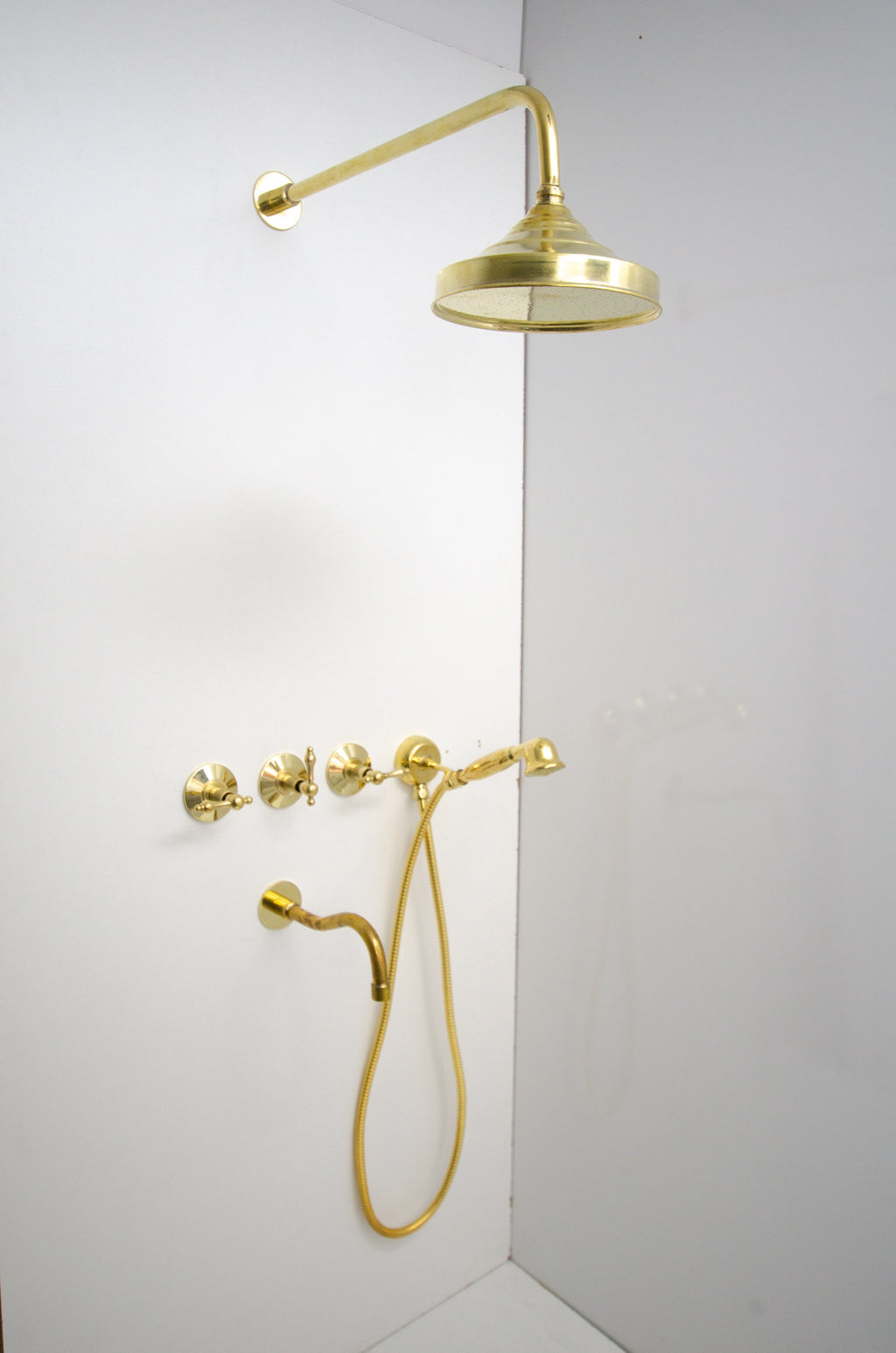 Unlacquered Brass Shower