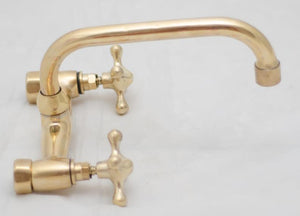 Antique Brass Bathroom Faucet - Wall Faucets