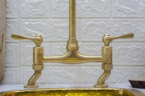 Bridge Sink Faucet - Brass Kitchen Faucet ISB03