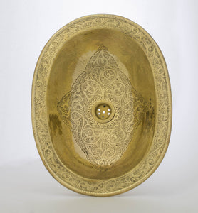 Engraved Oval Sink ISS18 , Handmade Drop-in Sink
