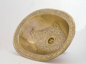 Engraved Oval Sink ISS18 , Handmade Drop-in Sink