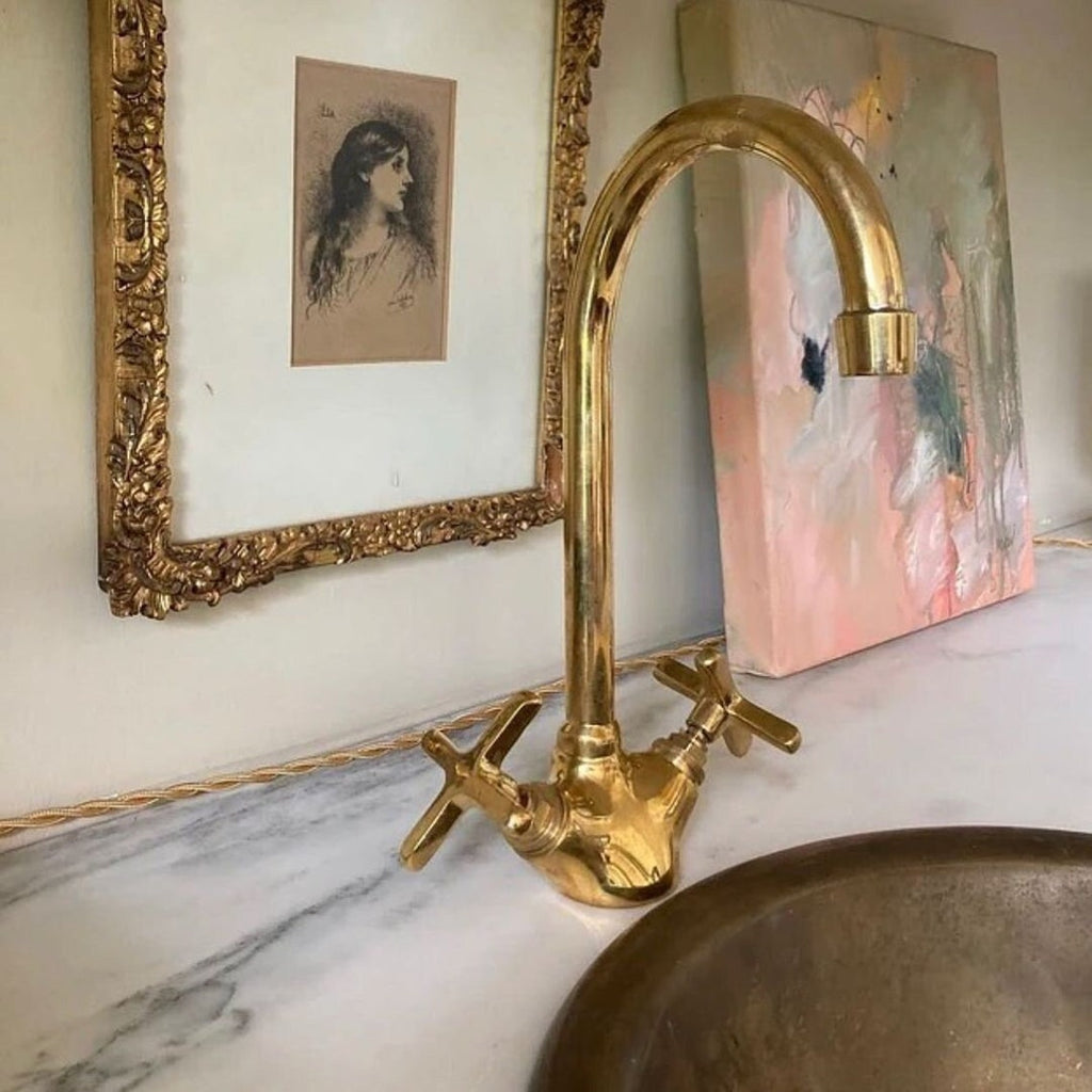 antique brass bathroom faucet