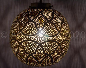 Hanging Pendant Ball Light Brass Shade Ceiling Lantern