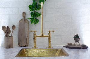 antique brass bridge faucet