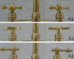 Load image into Gallery viewer, antique brass bridge faucet
