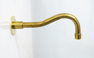 Antique Brass Tub Filler - Wall Mount Tub Faucet