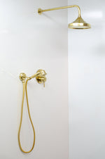 Load image into Gallery viewer, antique brass shower fixtures
