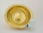 Load image into Gallery viewer, Moroccan Golden Brass Hammered Sink ISS07- Handmade Round Drop-in Sink
