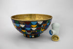 Load image into Gallery viewer, Round Colorful Ceramic Vessel Sink , Diameter 16-1/4&quot;, Golden Brass Sink Interior ISS24
