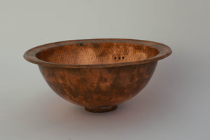 Round Hammered Copper Drop-in Sink ISS03