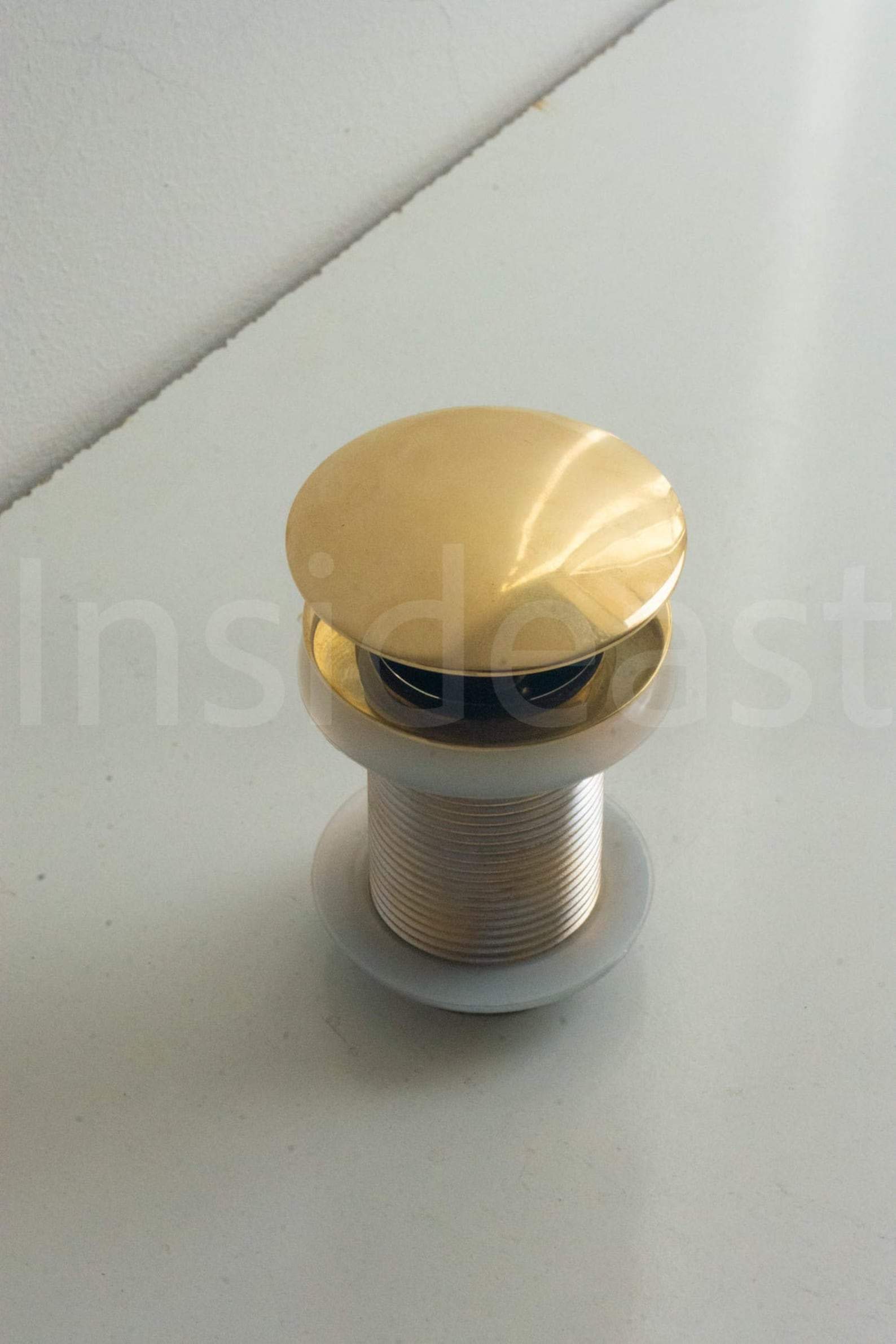 Solid Brass Drain, Push Up Button, Pop Up Drain