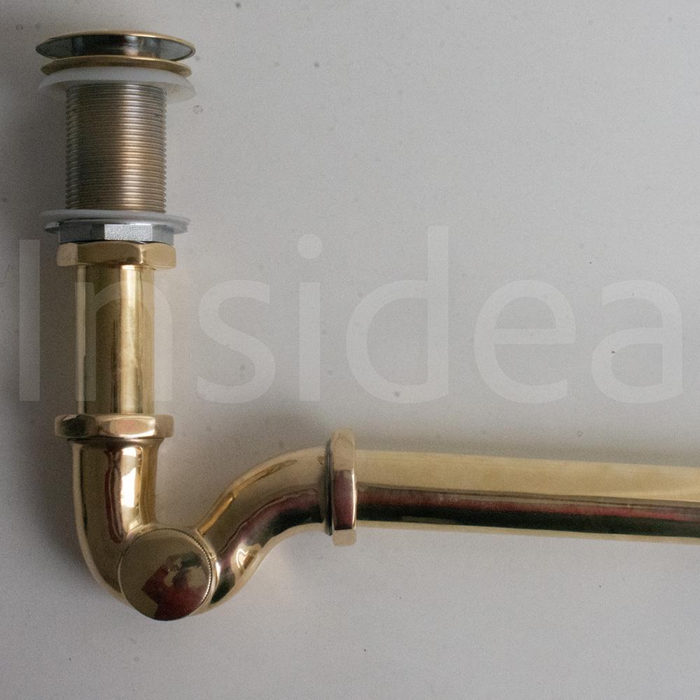 Solid Brass Trap, Push Up Button, Pop Up Drain