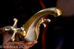 Unlacquered Brass Faucet - Bathroom Vanity Faucet - Powder Room Faucet