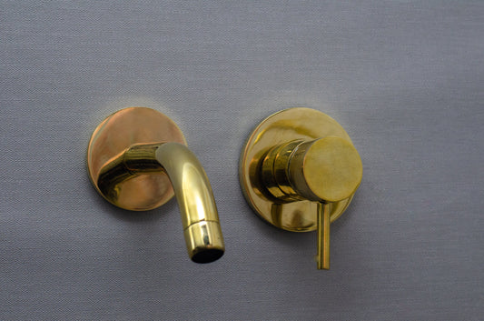 Unlacquered Brass Bathroom Faucet - Single Handle Bathroom Faucet 