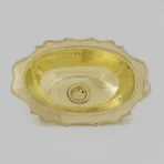 Antique Solid Brass Sink, Unlacquered Exposed Oval Bathroom Vessel Sink