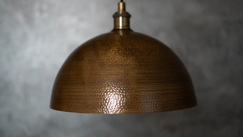 Antique brass dome pendant light hotsell