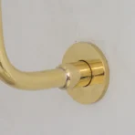 Unlacquered Brass Gooseneck Shower Arm With Rainfall Showerhead, Solid Brass Wall Mounted Shower Arm