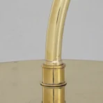 Unlacquered Brass Gooseneck Shower Arm With Rainfall Showerhead, Solid Brass Wall Mounted Shower Arm