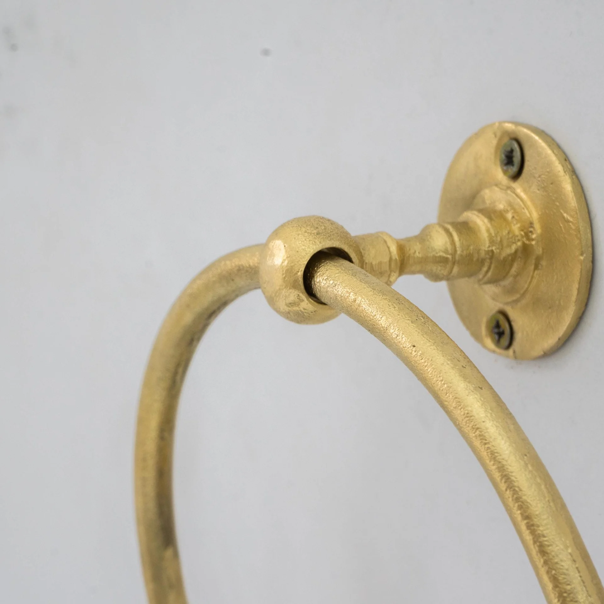 Unlacquered Brass Wall-Mounted Towel Ring Holder, Face Towel Hanger