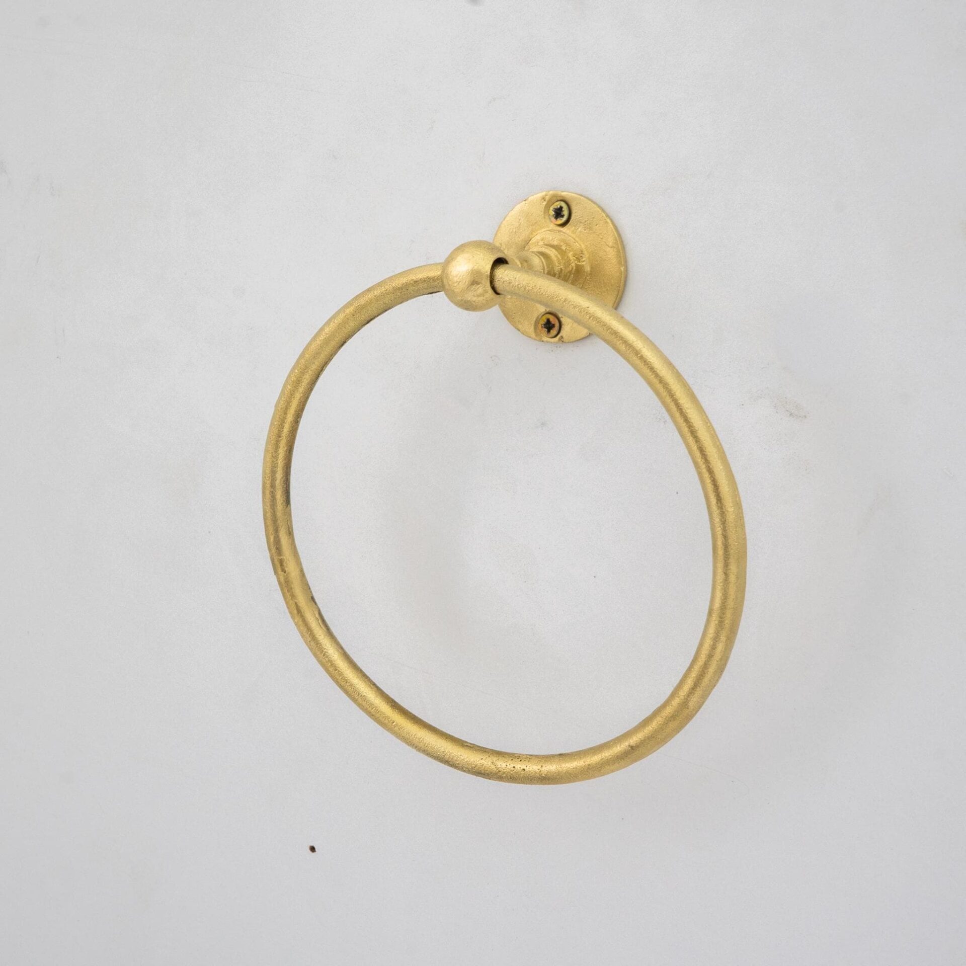 Unlacquered Brass Wall-Mounted Towel Ring Holder, Face Towel Hanger