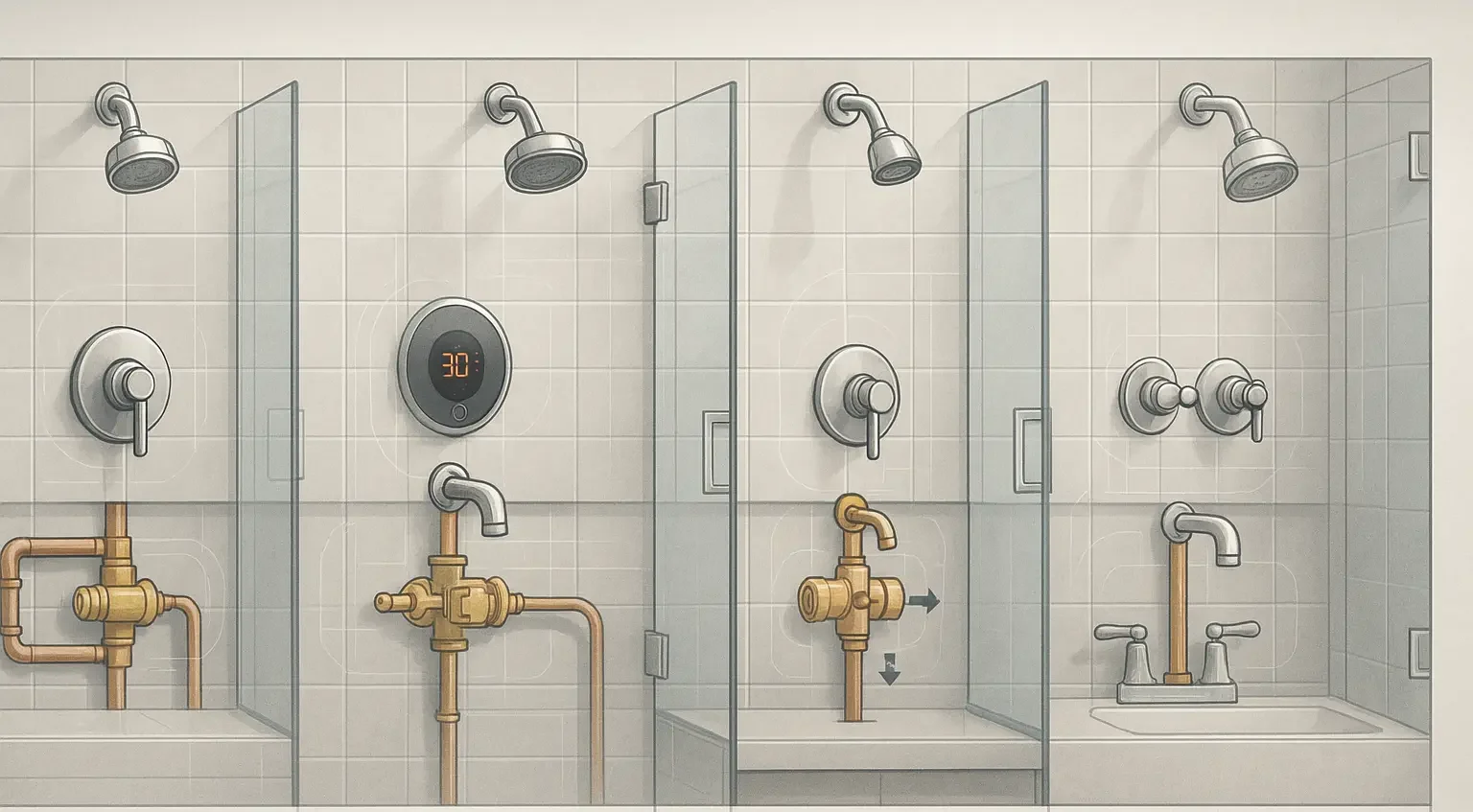 types of shower valves